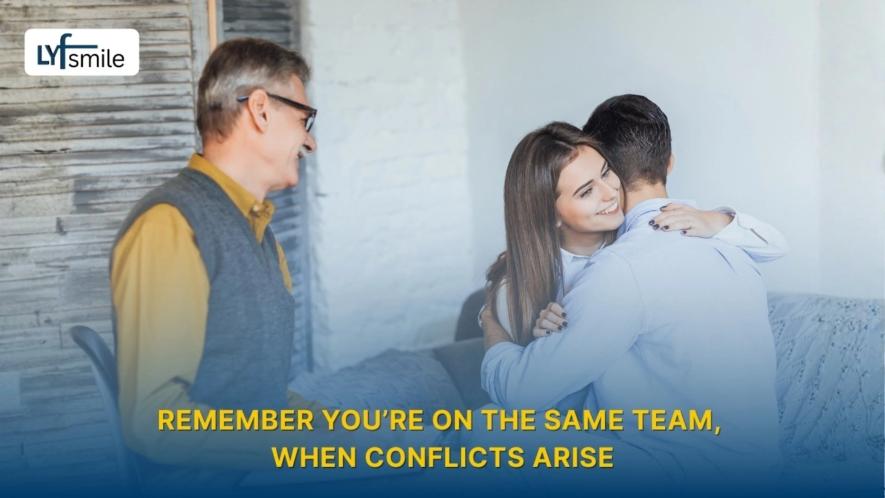 Couples handling conflicts by working together as a team