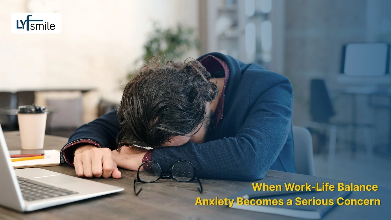 Businessman feeling emotionally exhausted due to severe Work-Life Balance Anxiety and burnout symptoms