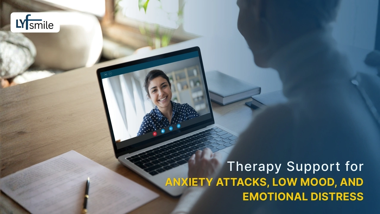 Online therapy session for anxiety and low mood