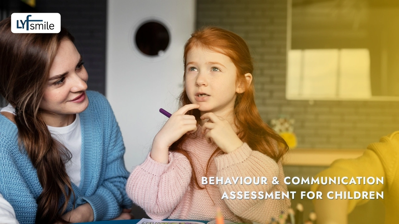 Specialist observing a child’s behaviour during an assessment.