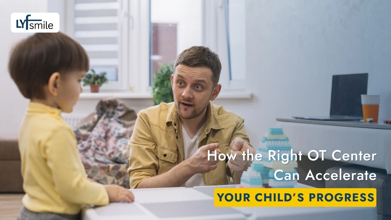 Therapist guiding motor skills activities at leading occupational therapy center