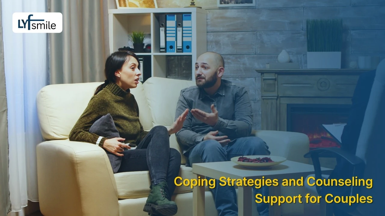 Indian couple receiving counseling for stress management and relationship healing