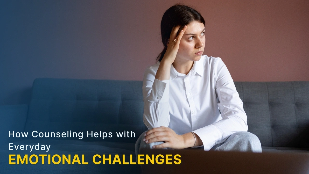 Person feeling relieved after therapy session.