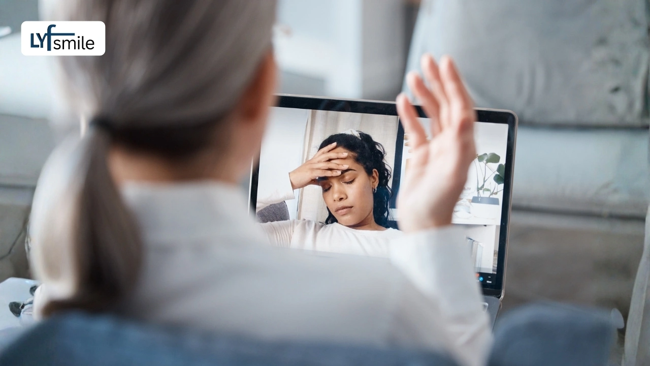 Online depression therapy session in progress