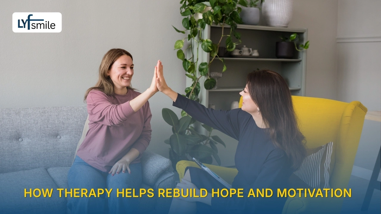 Person feeling hopeful after counseling session