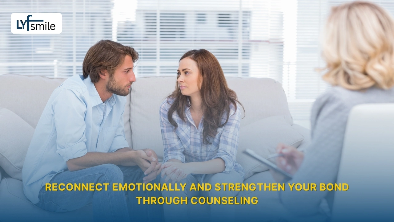 Couple rebuilding emotional connection through counseling