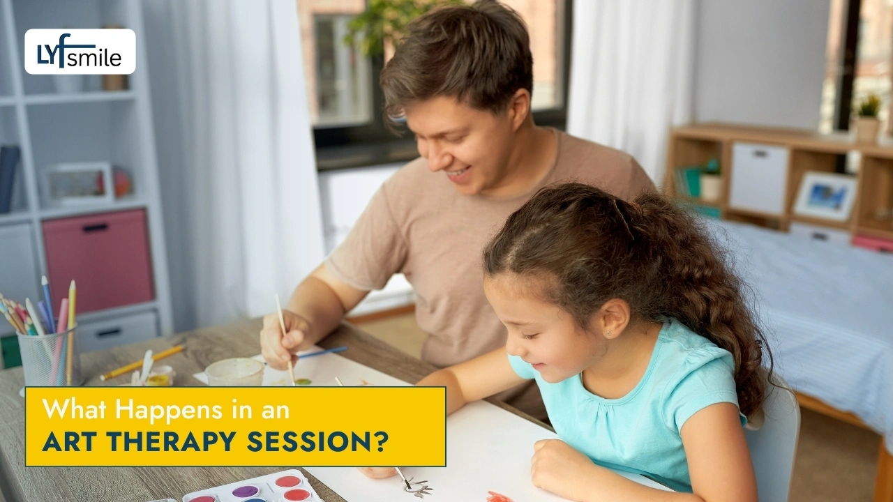 Art therapy for children session process.