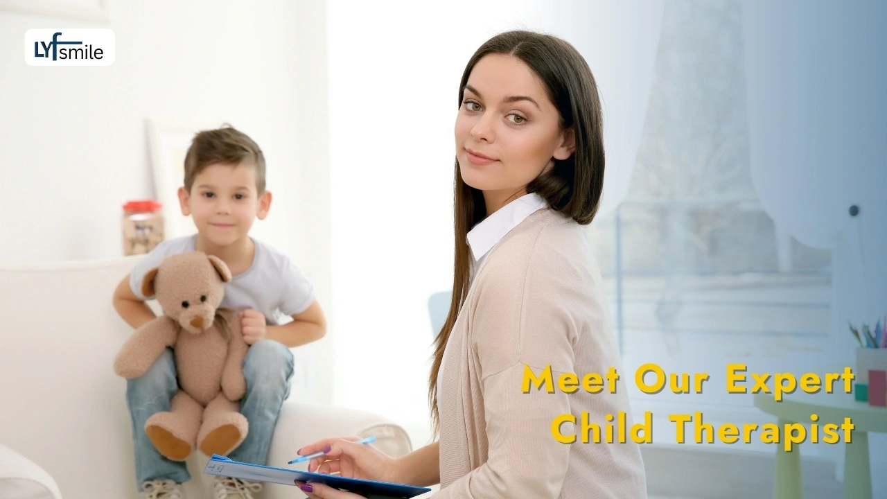 Expert child therapist working with a child