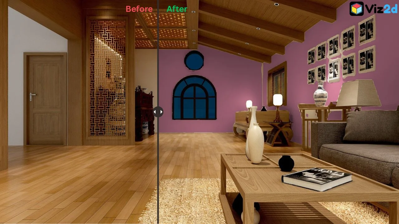 Living room before after visualizer