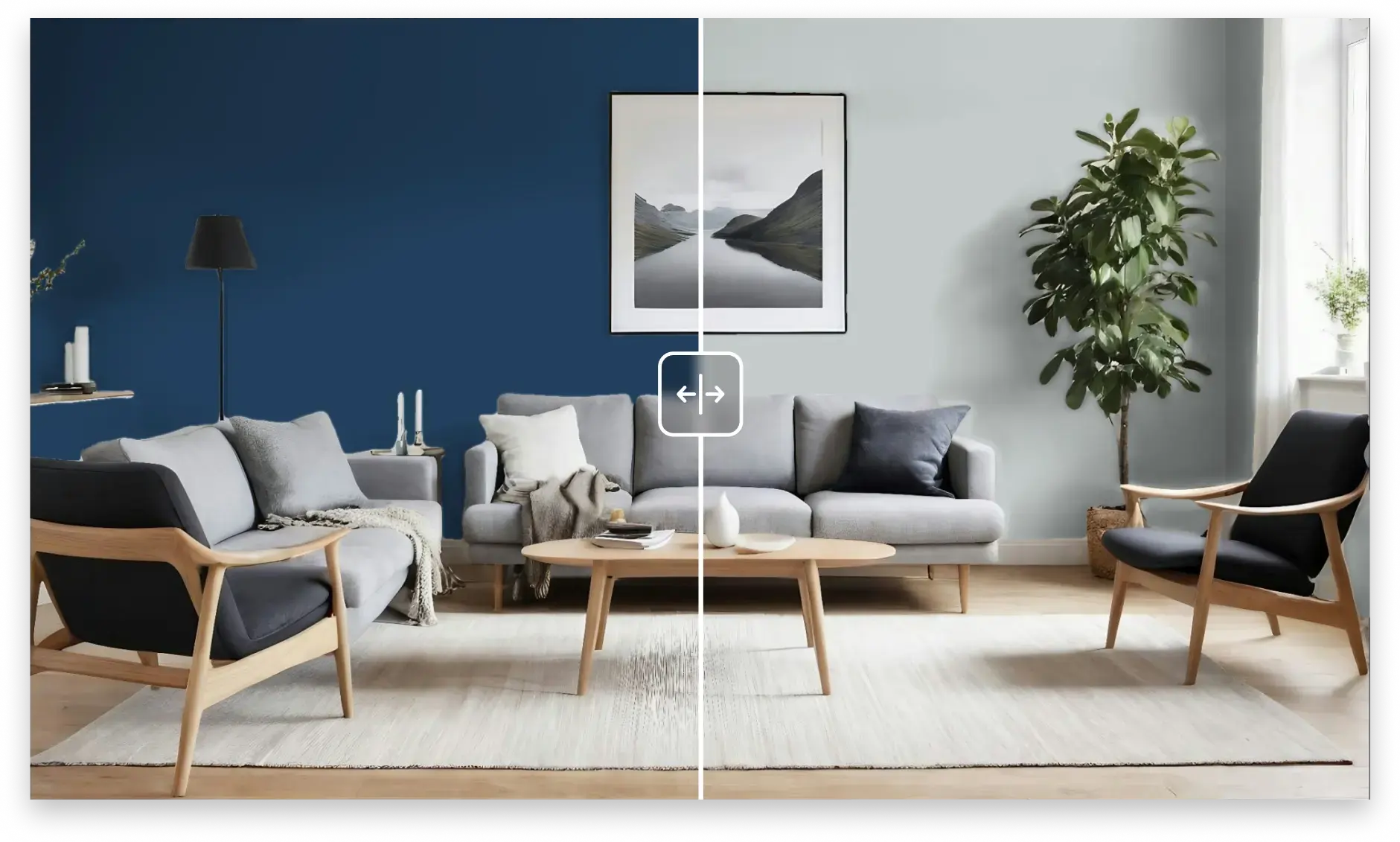 Interior room design using wall and floor visualization software